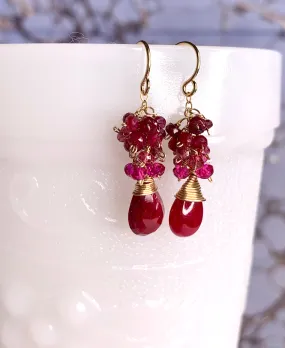 #079 dark Ruby tear drop ombré