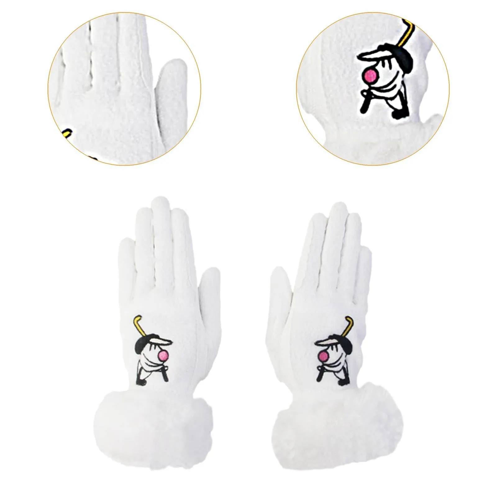 1 Pair of Golf Gloves Winter Training Gloves Mitts for Fishing Biking Hiking White 21