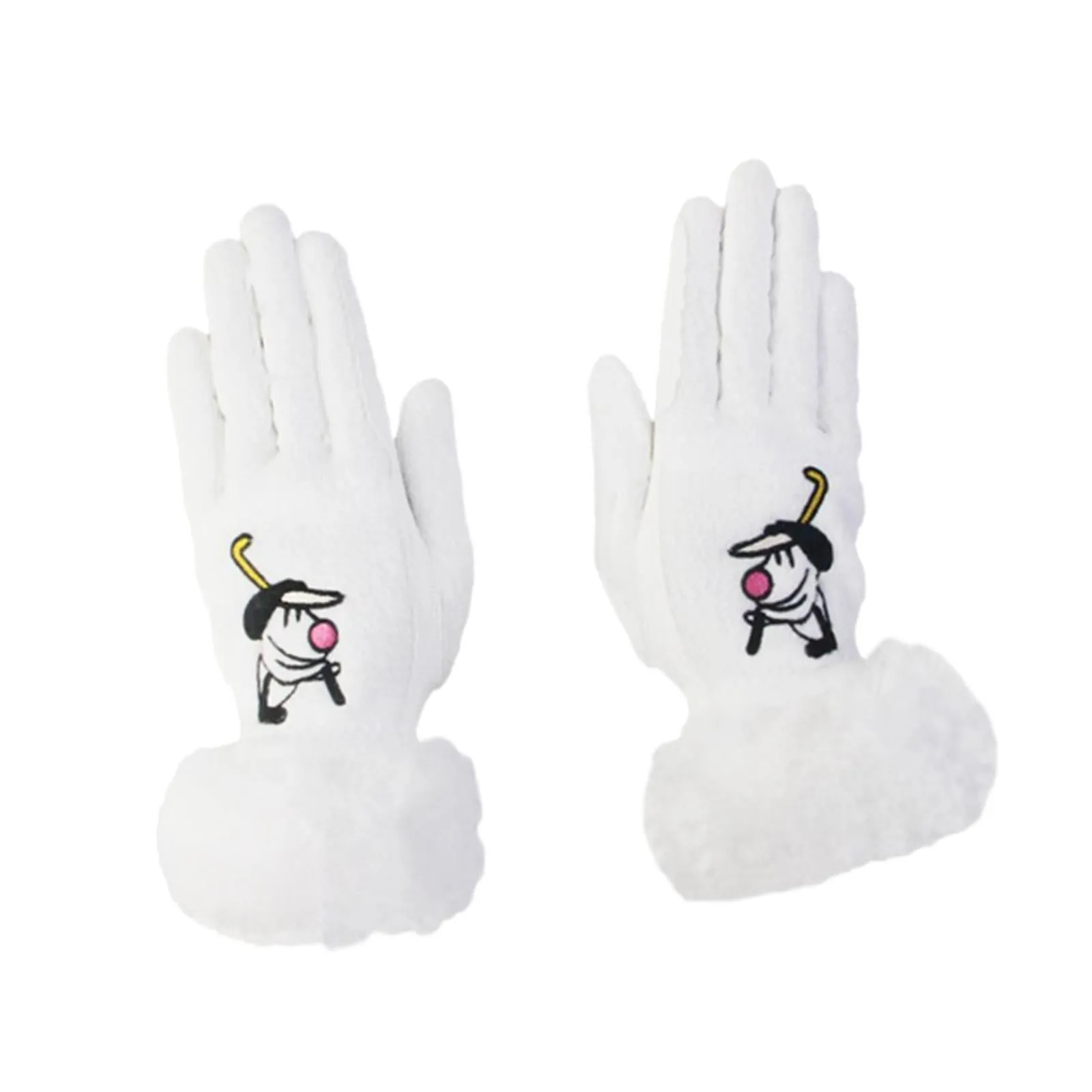 1 Pair of Golf Gloves Winter Training Gloves Mitts for Fishing Biking Hiking White 21