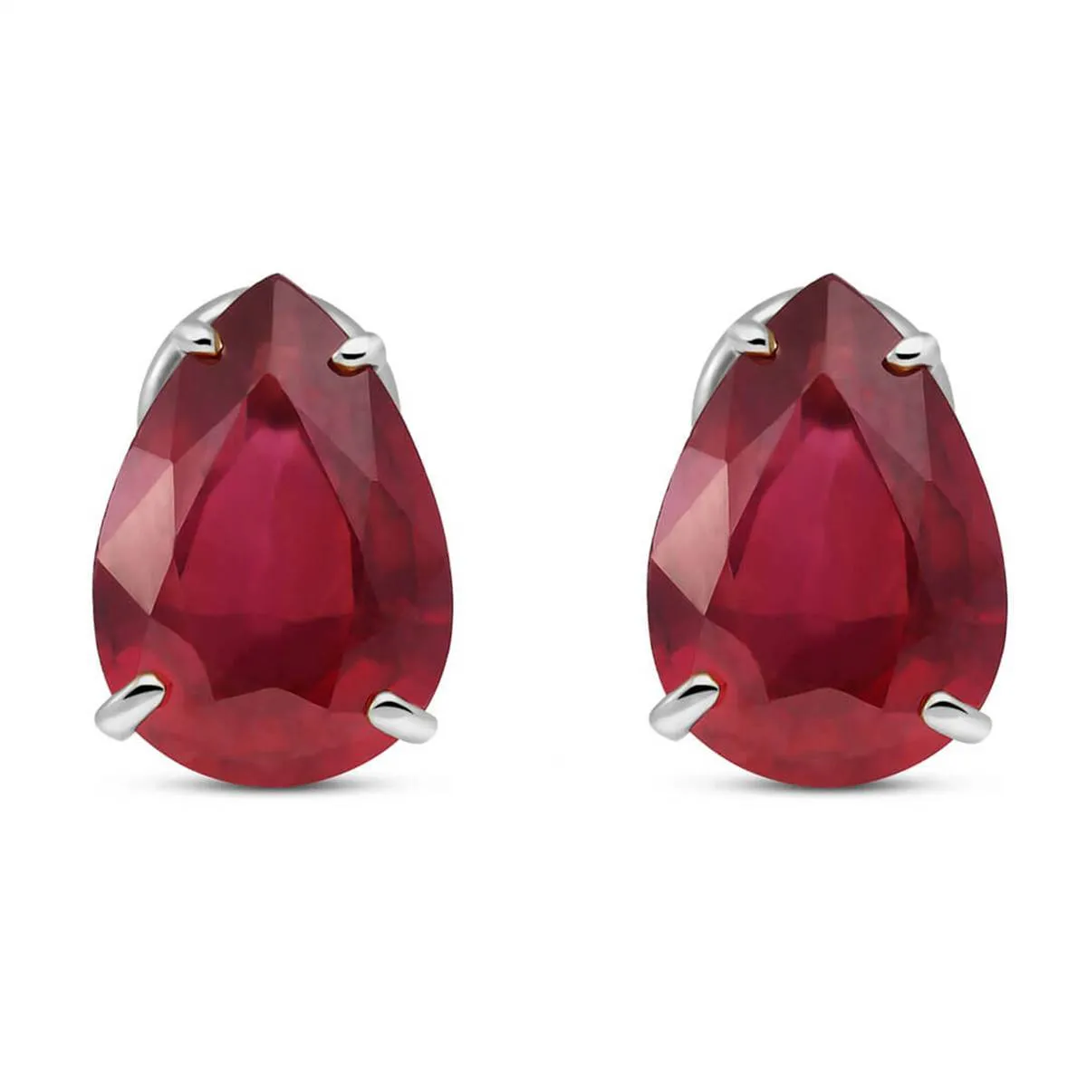 10 Carat 14K Solid White Gold Beginning Of A Dream Ruby Earrings