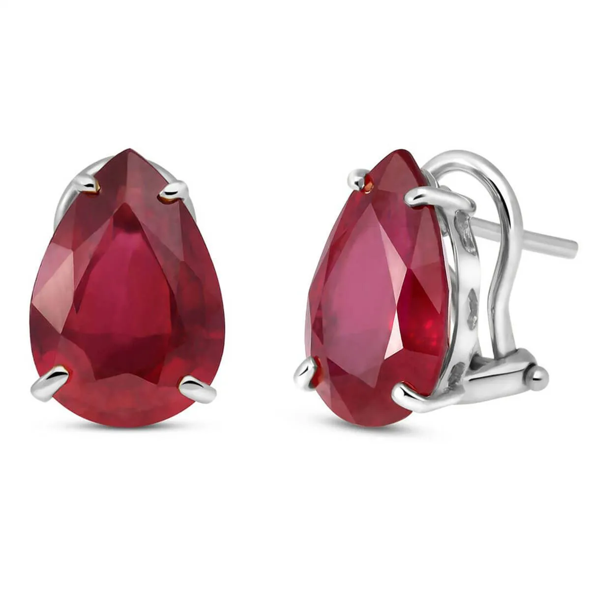 10 Carat 14K Solid White Gold Beginning Of A Dream Ruby Earrings