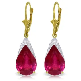 10 Carat 14K Solid Yellow Gold Fresh Roses Ruby Earrings