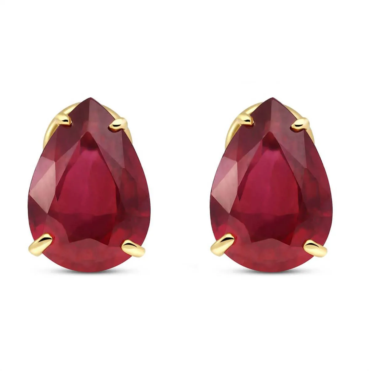 10 Carat 14K Solid Yellow Gold Inspiration Ruby Earrings