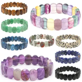 10x14mm Amethyst Rose Quartz Crystal Healing Bracelet