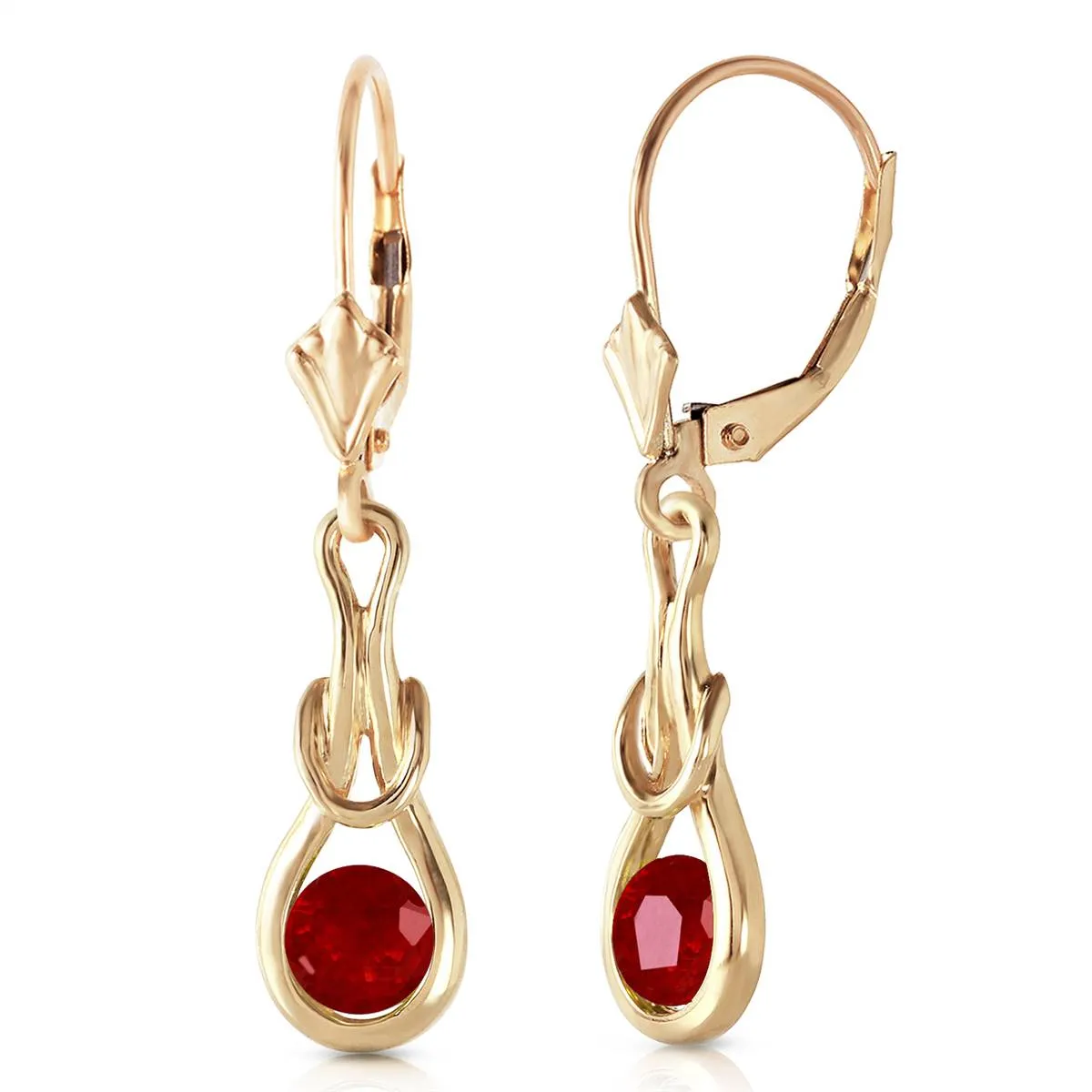 1.3 Carat 14K Solid Yellow Gold Elysian Ruby Earrings