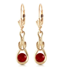 1.3 Carat 14K Solid Yellow Gold Elysian Ruby Earrings