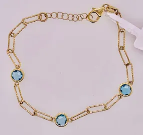 14K Blue Topaz Bracelet