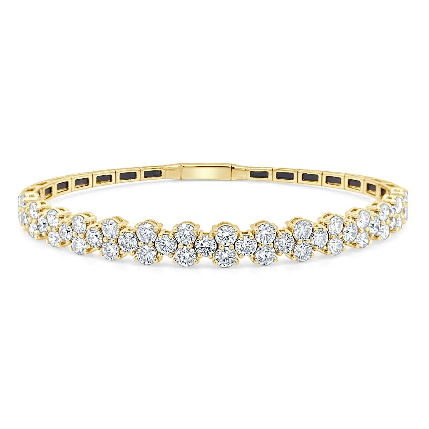 14k Gold & Diamond Flexible Bangle - 3.90ct