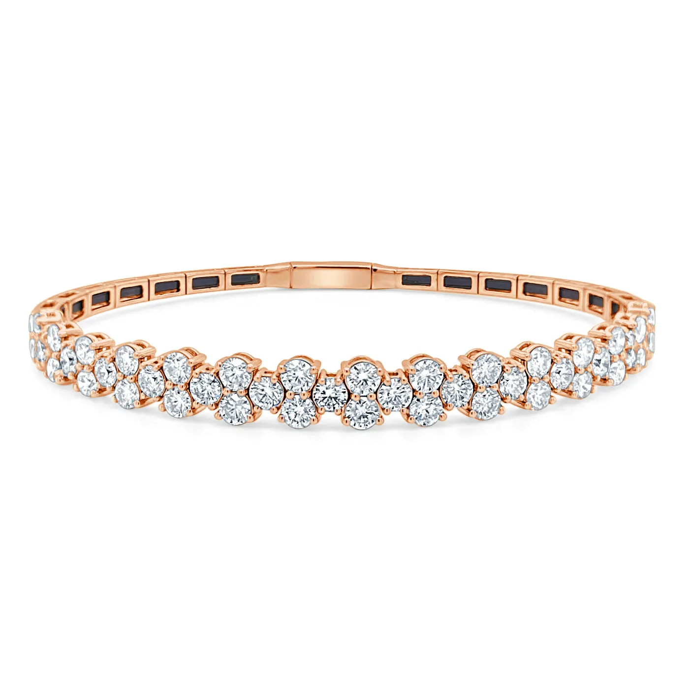 14k Gold & Diamond Flexible Bangle - 3.90ct