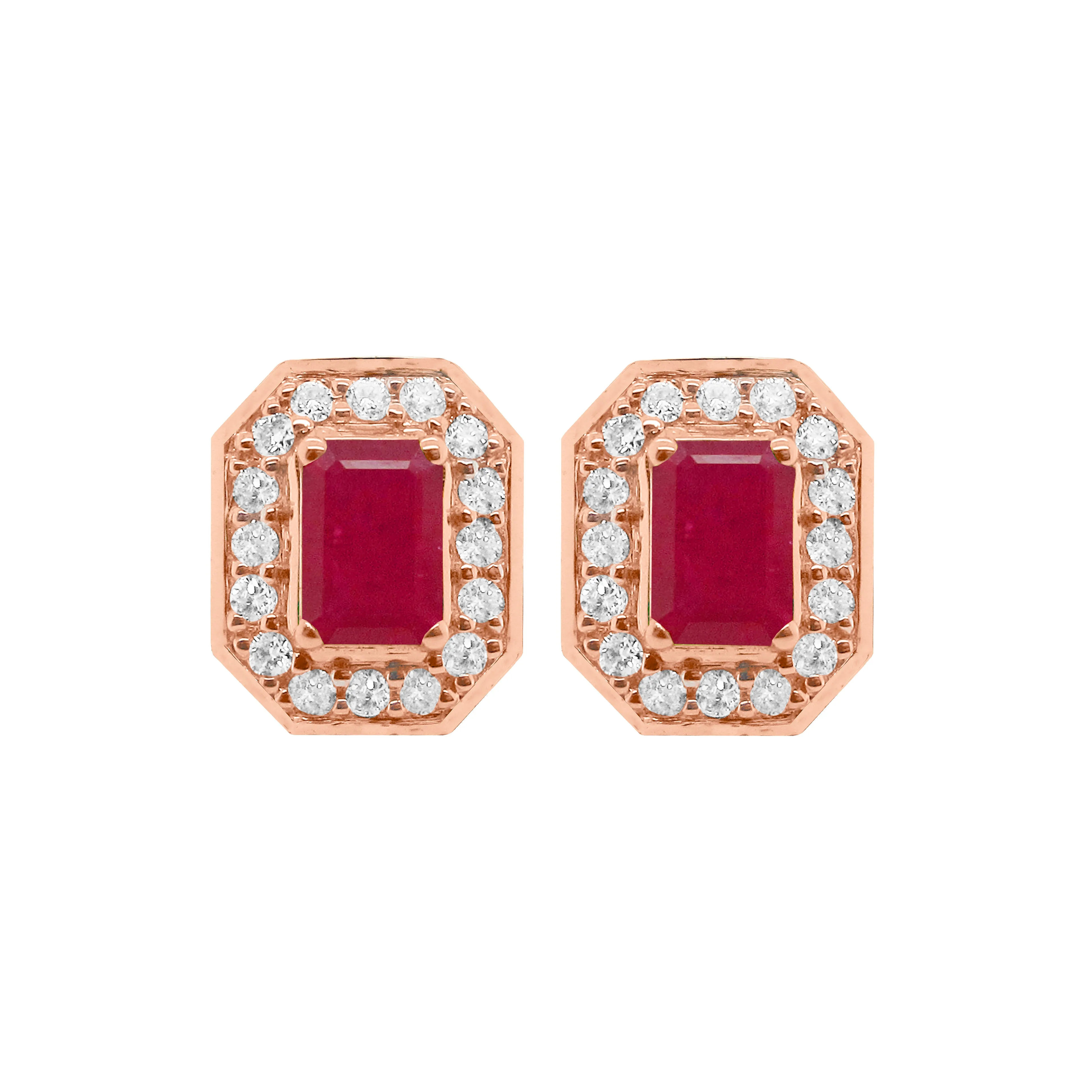 14K GOLD DIAMOND RUBY BETTY EARRINGS