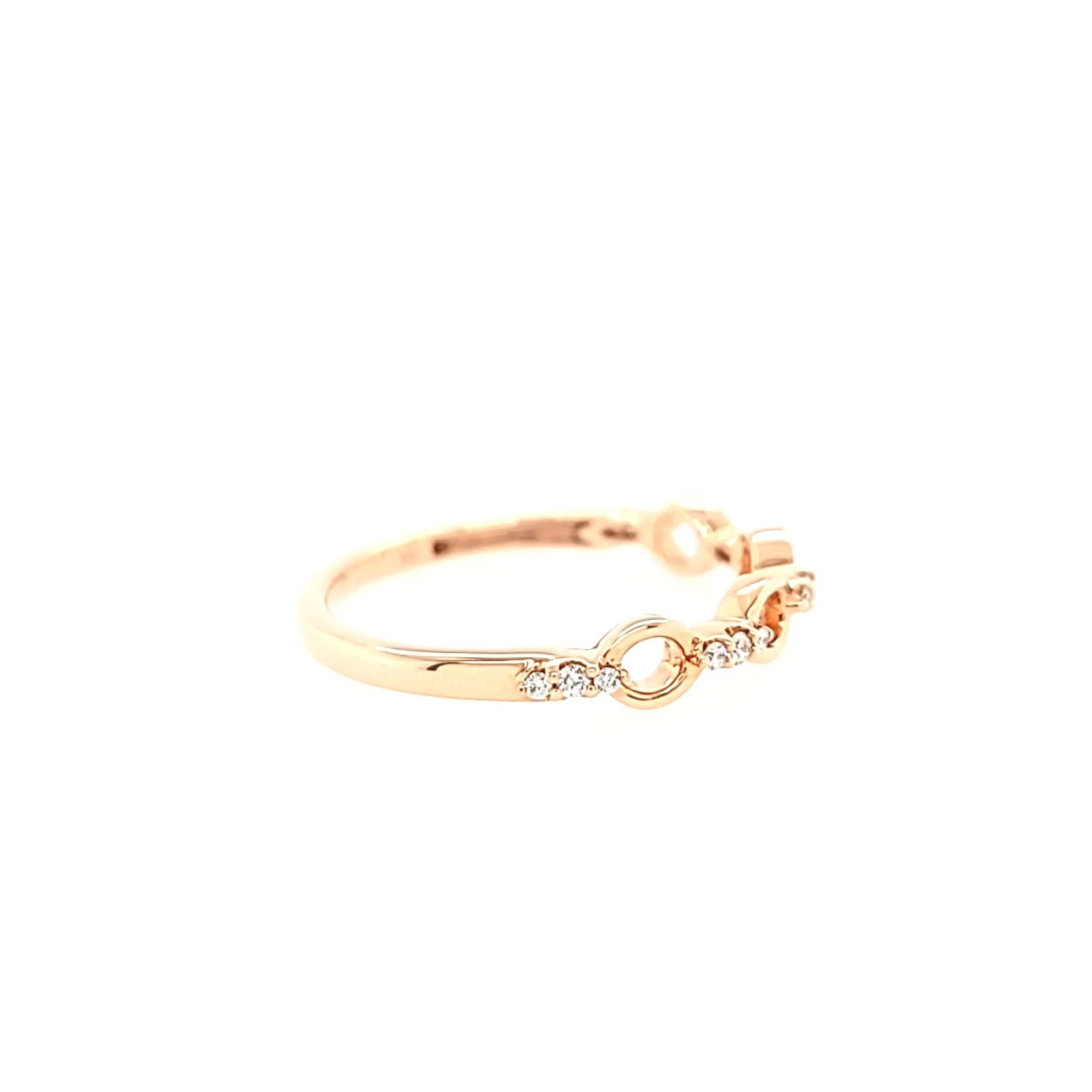 14k Rose Gold Diamond Link Ring (I6456)