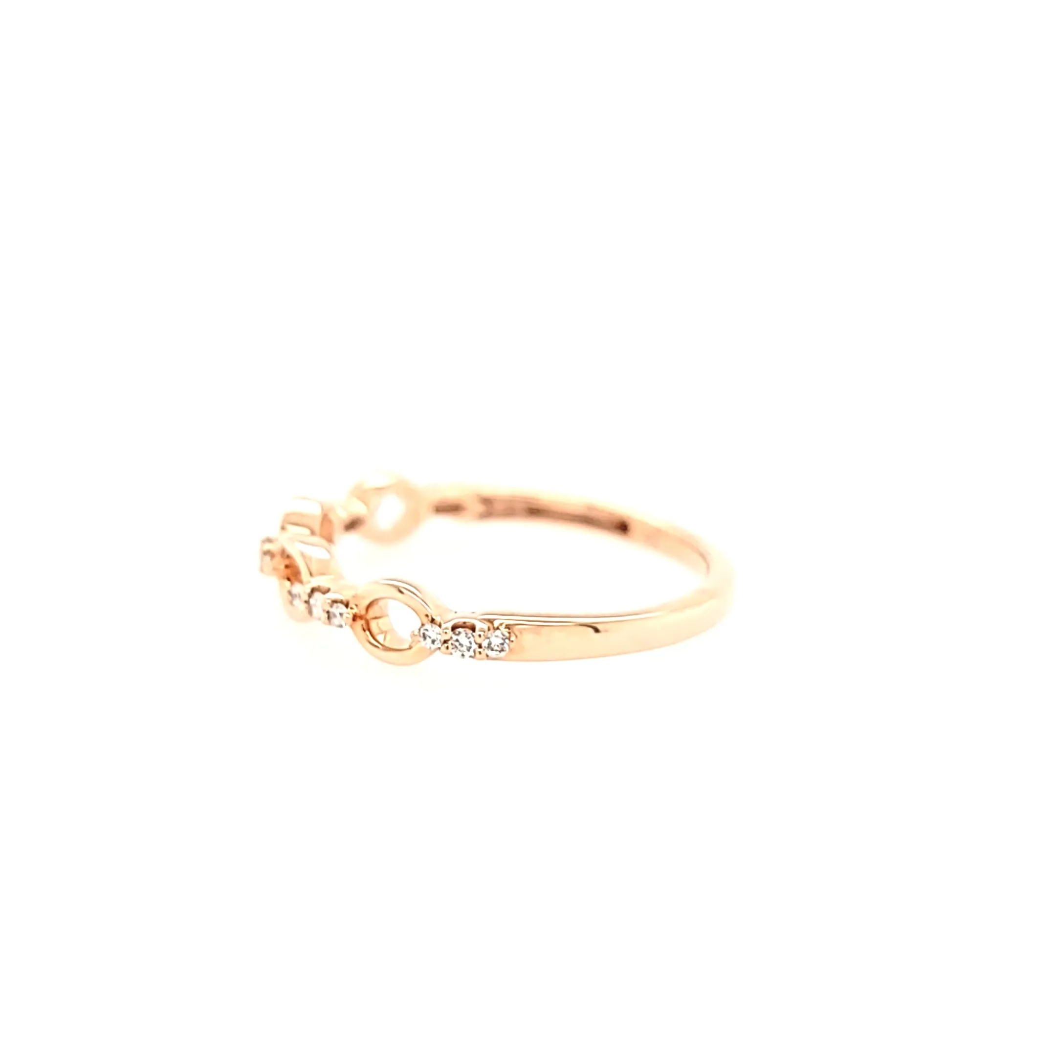 14k Rose Gold Diamond Link Ring (I6456)