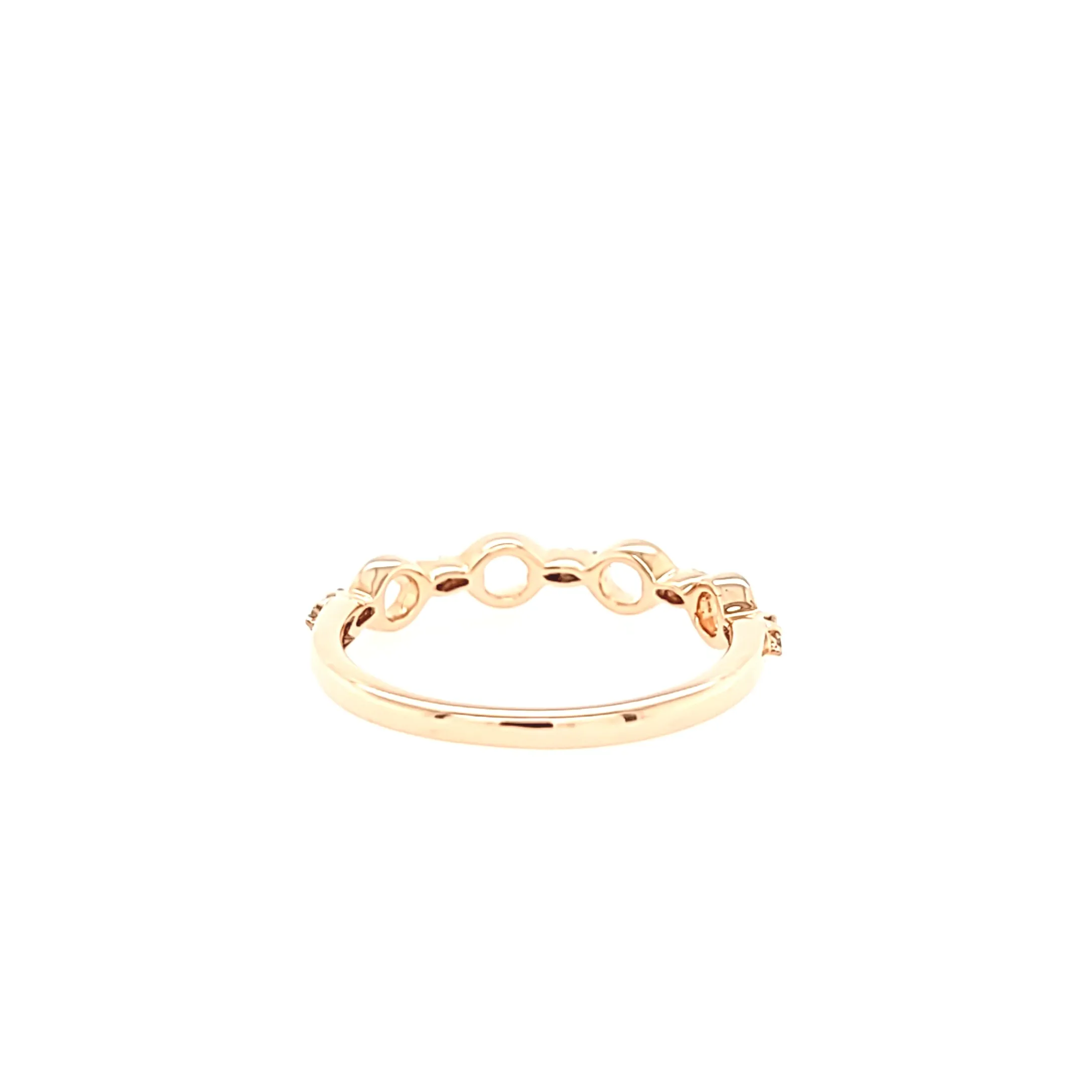 14k Rose Gold Diamond Link Ring (I6456)