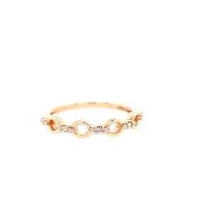 14k Rose Gold Diamond Link Ring (I6456)