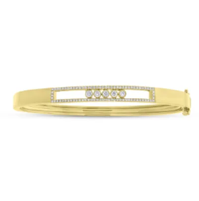 14K Rose Gold Diamond Slider Bangle