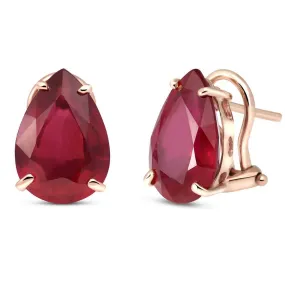 14K Solid Rose Gold French Clips Natural Ruby Earrings Certified