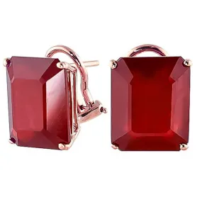 14K Solid Rose Gold French Clips Natural Ruby Earrings Jewelry