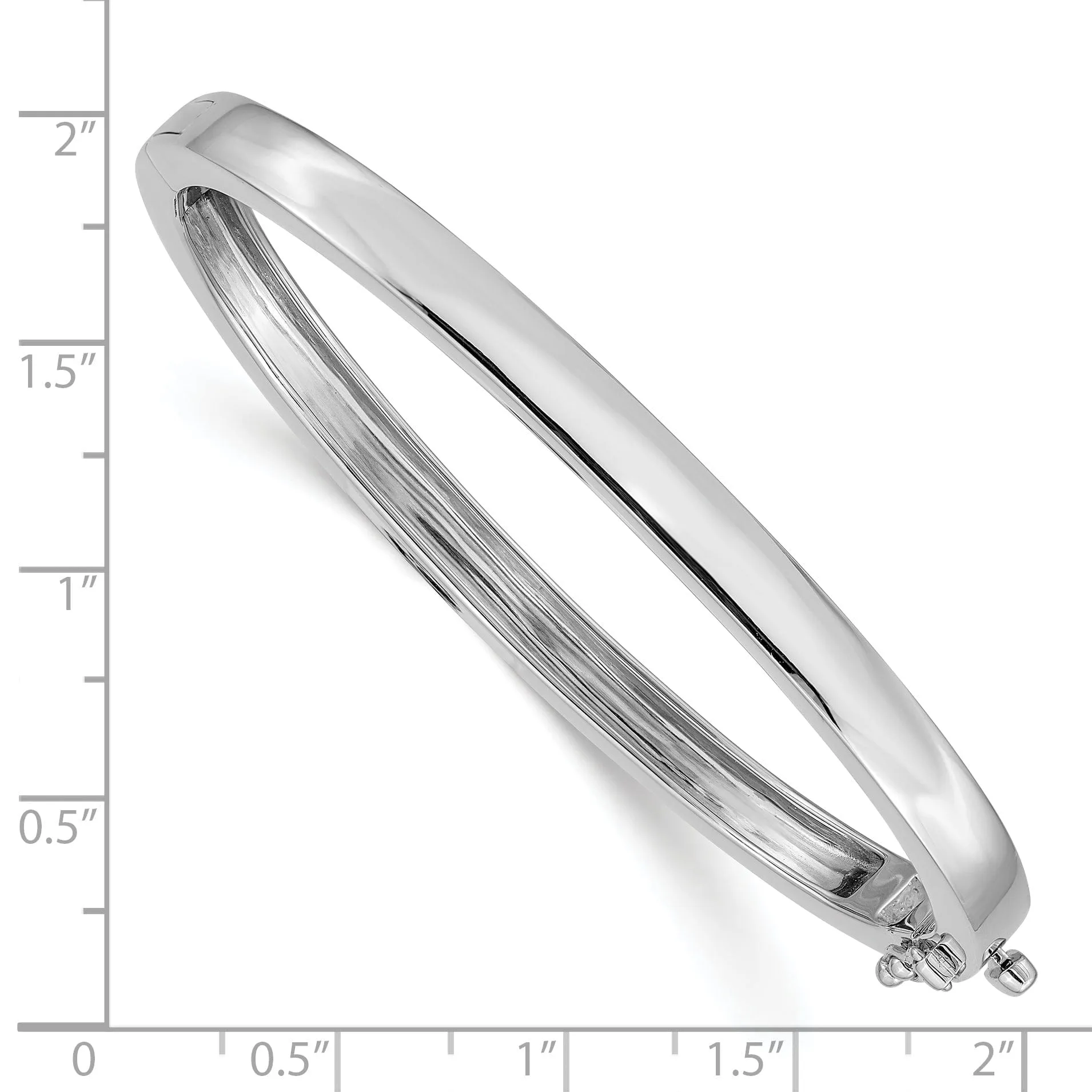 14k White Gold 5.3MM Casted Hinged Bangle Bracelet