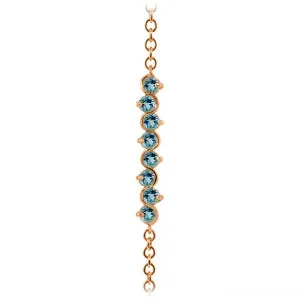 1.55 Carat 14K Solid Rose Gold Bracelet Natural Blue Topaz