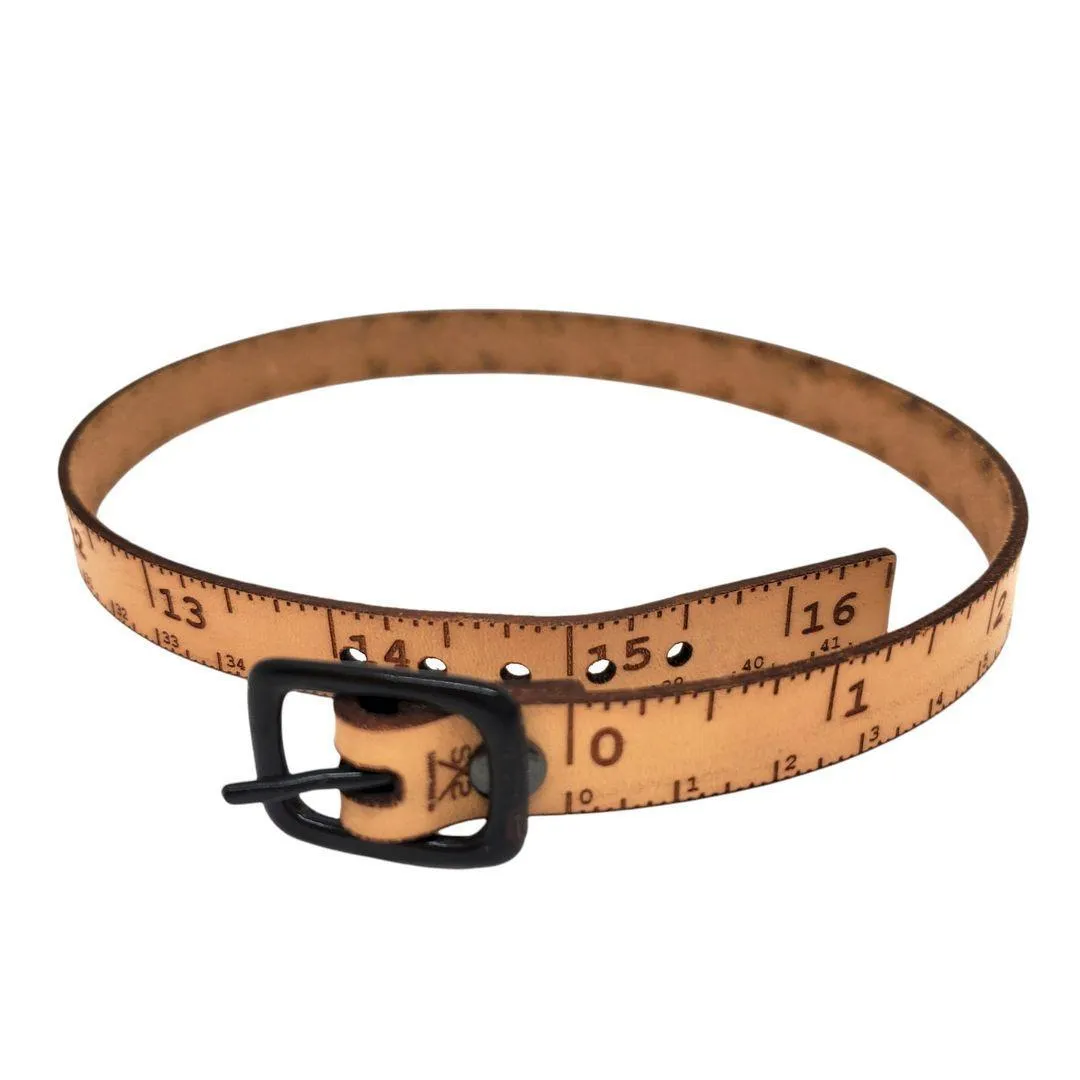 (20% Off) Bracelet - Lg - Double Wrap Natural Leather Tape Measure by Sandpoint Laser Works