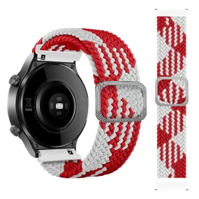 20mm Samsung Galaxy Watch Active 2 - 40mm / Watch (42mm) braid pattern watch strap - Red / White