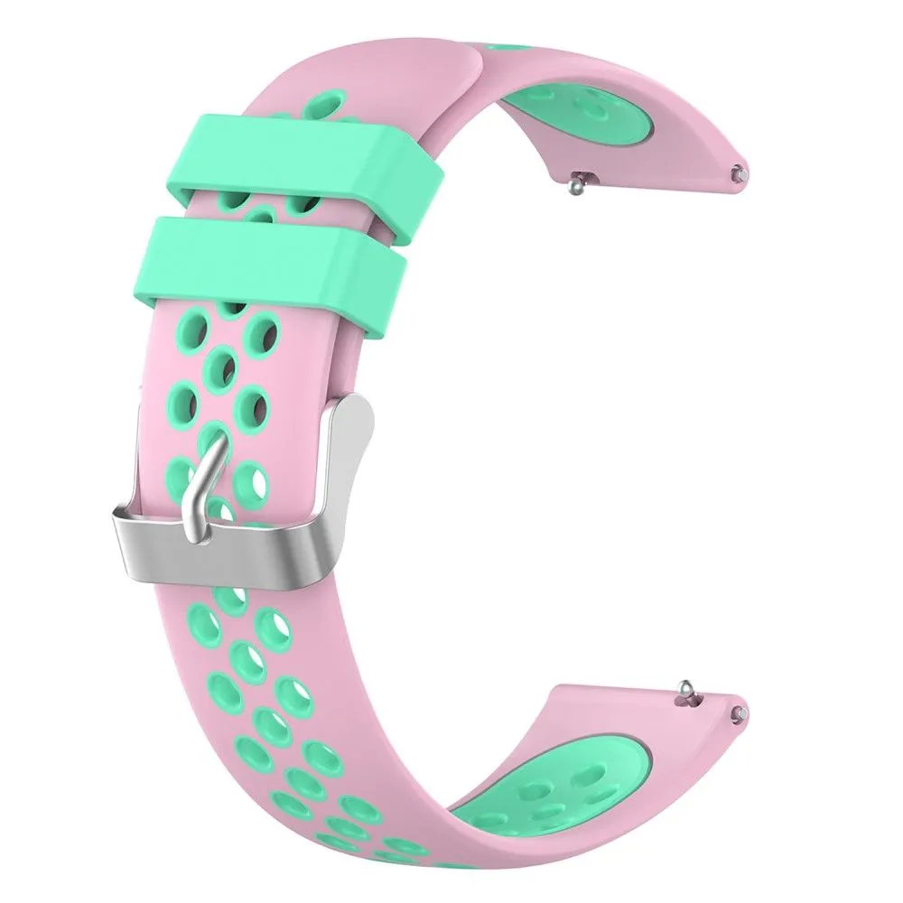 20mm Universal dual color silicone watch strap - Pink / Teal