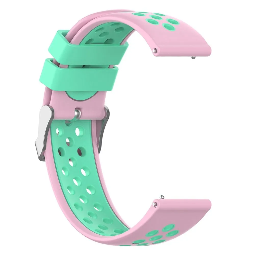 20mm Universal dual color silicone watch strap - Pink / Teal