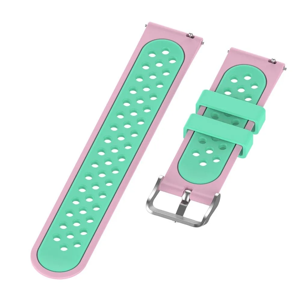 20mm Universal dual color silicone watch strap - Pink / Teal