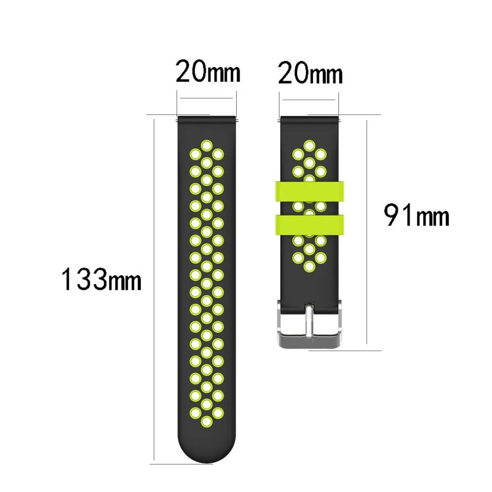 20mm Universal dual color silicone watch strap - Pink / Teal