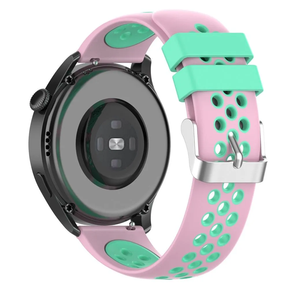 20mm Universal dual color silicone watch strap - Pink / Teal