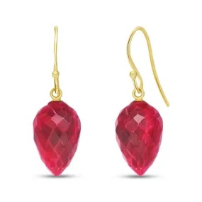 26.1 Carat 14K Solid Yellow Gold Rosanna Ruby Earrings