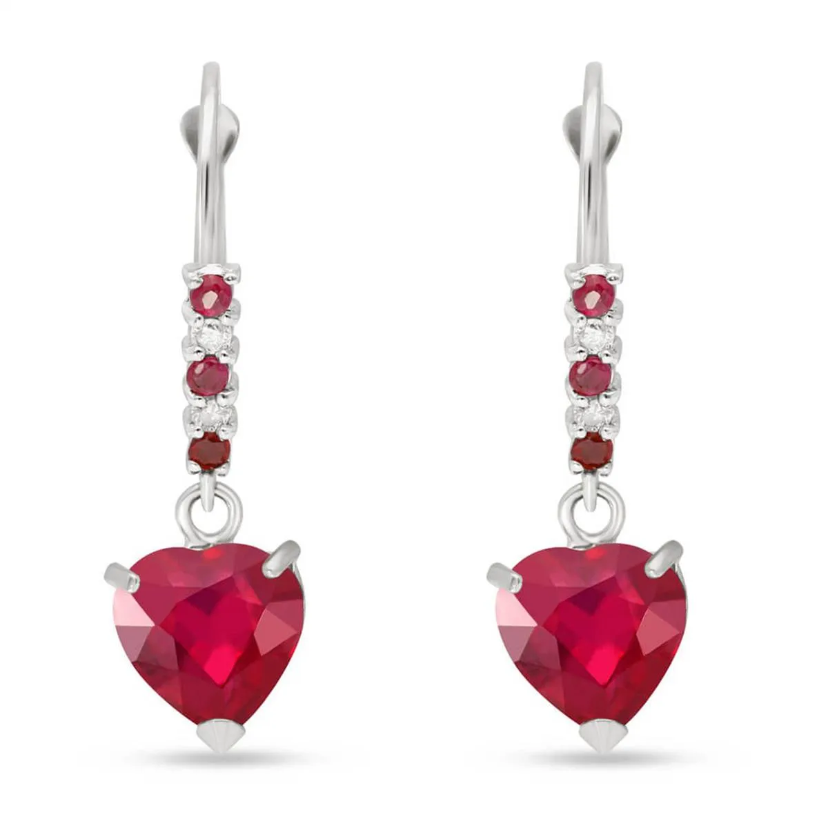 2.98 Carat 14K Solid White Gold Make The Most Ruby Diamond Earrings