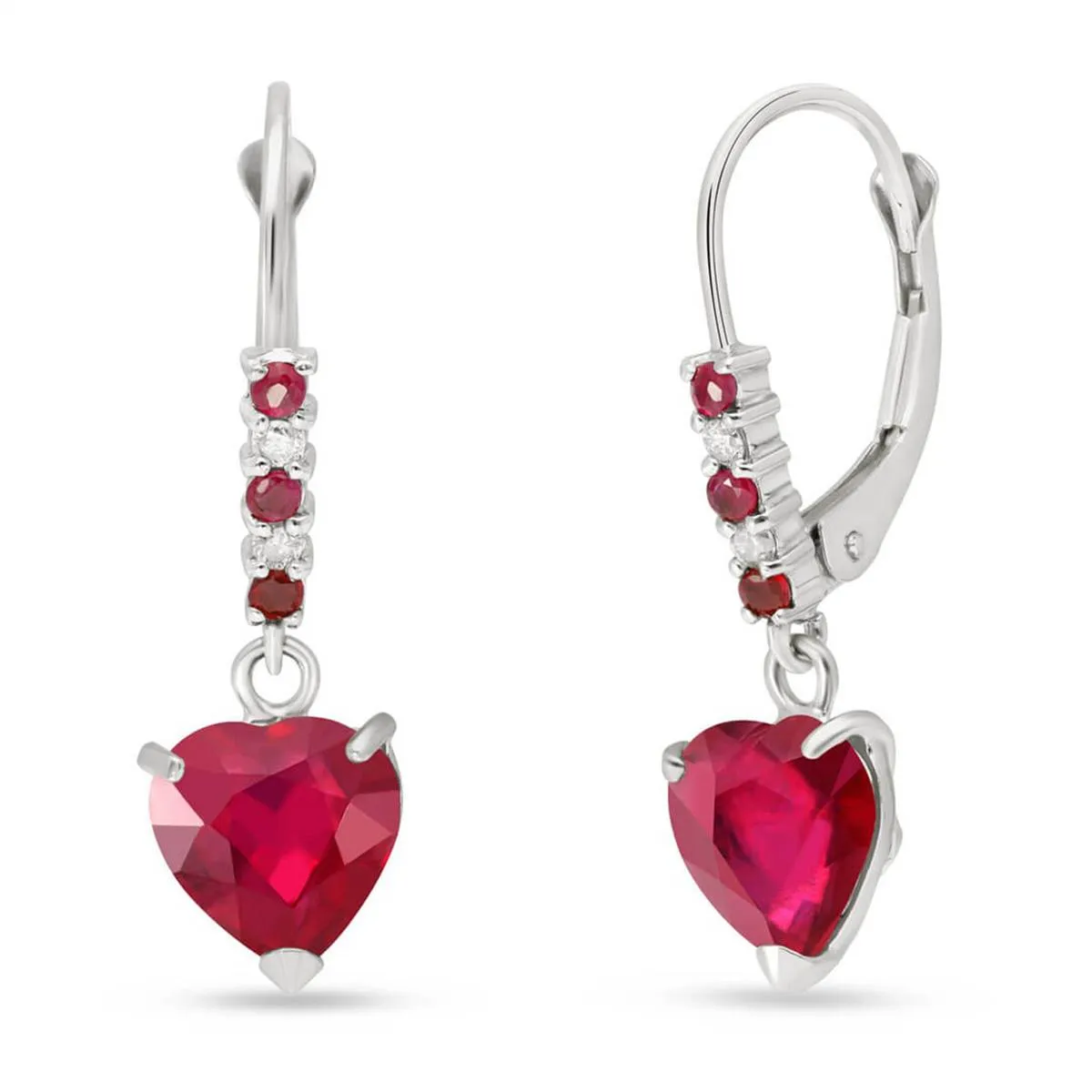 2.98 Carat 14K Solid White Gold Make The Most Ruby Diamond Earrings