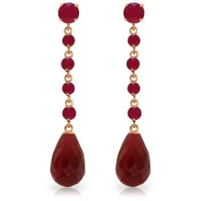 31.6 Carat 14K Solid Rose Gold Ruby Drop Earrings