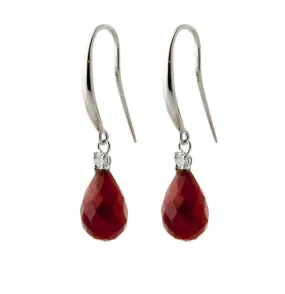 6.7 Carat 14K Solid White Gold Ruby Diamond Earrings