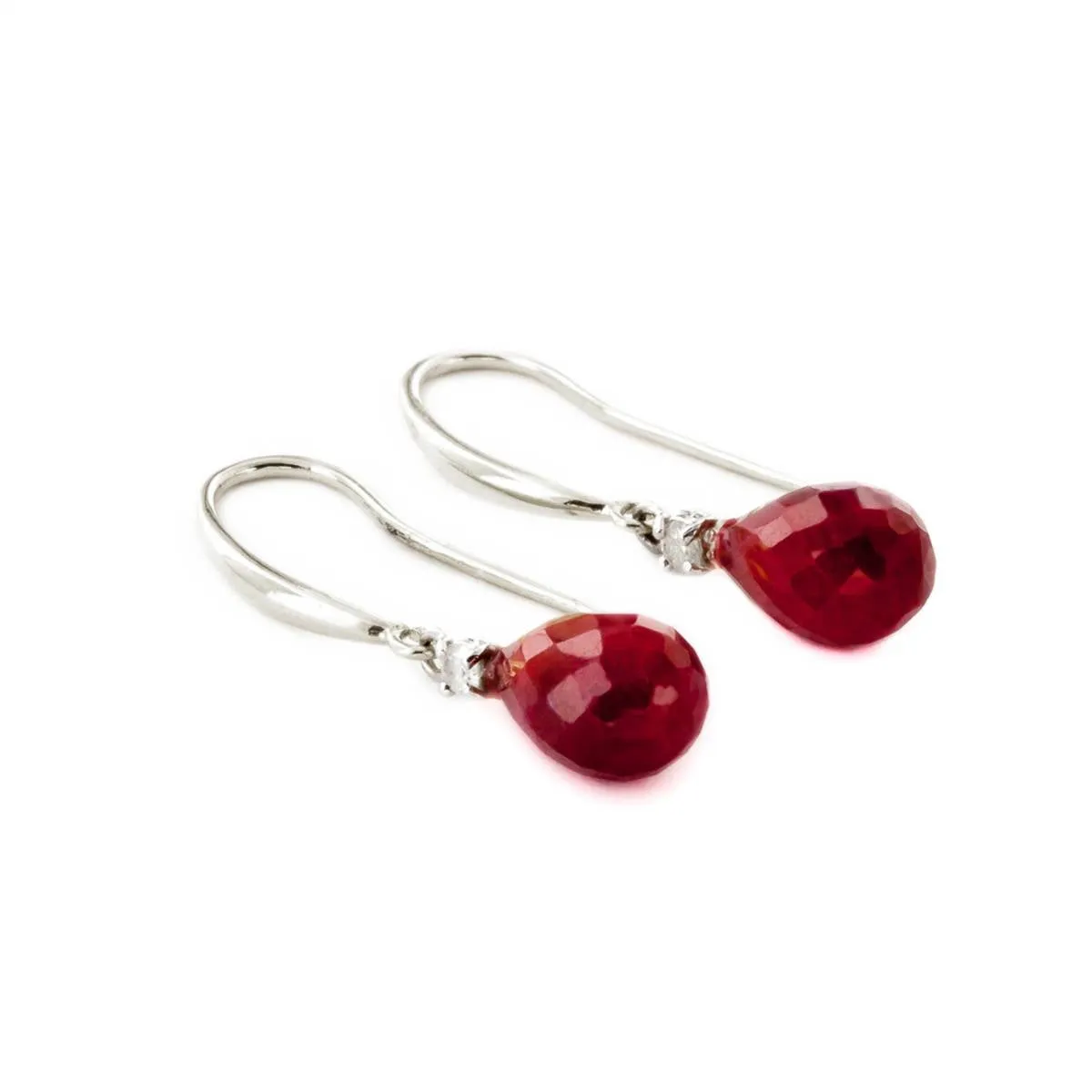 6.7 Carat 14K Solid White Gold Ruby Diamond Earrings