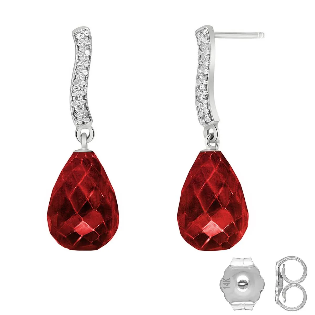 6.88 Carat 14K Solid White Gold Rhythm Of The Night Ruby Diamond Earrings