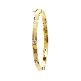 9ct Yellow Gold Babies Zirconia Bangle BN246