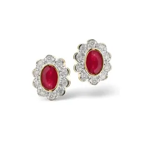 Acotis Diamonds 18K Gold 0.20ct Diamond Ruby Earrings DCE06-R