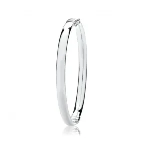 Acotis Silver Bangle Oval Plain Hinged G4434