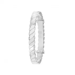 Acotis Silver Bangle Twisted Round Expandable G4408