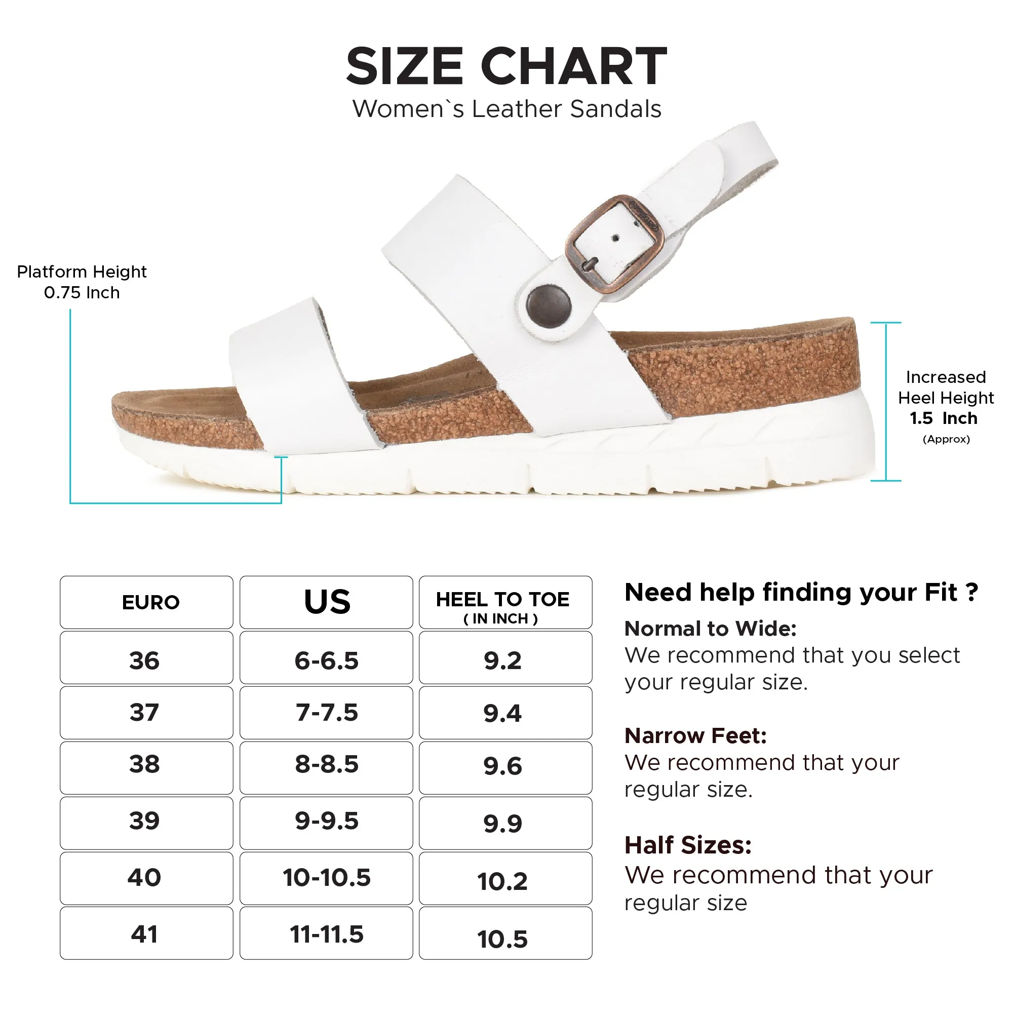 Aerothotic - Tori Casual Non-Slip Comfy Leather Platform Sandals