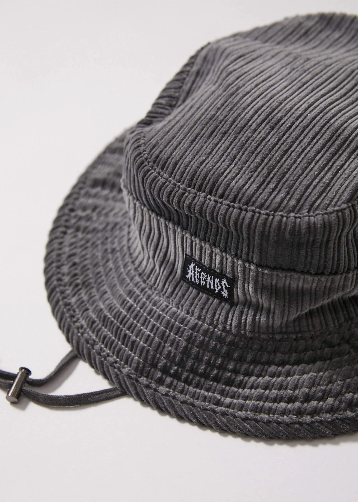 Afends Unisex Killer Wale - Corduroy Bucket Hat - Gunmetal