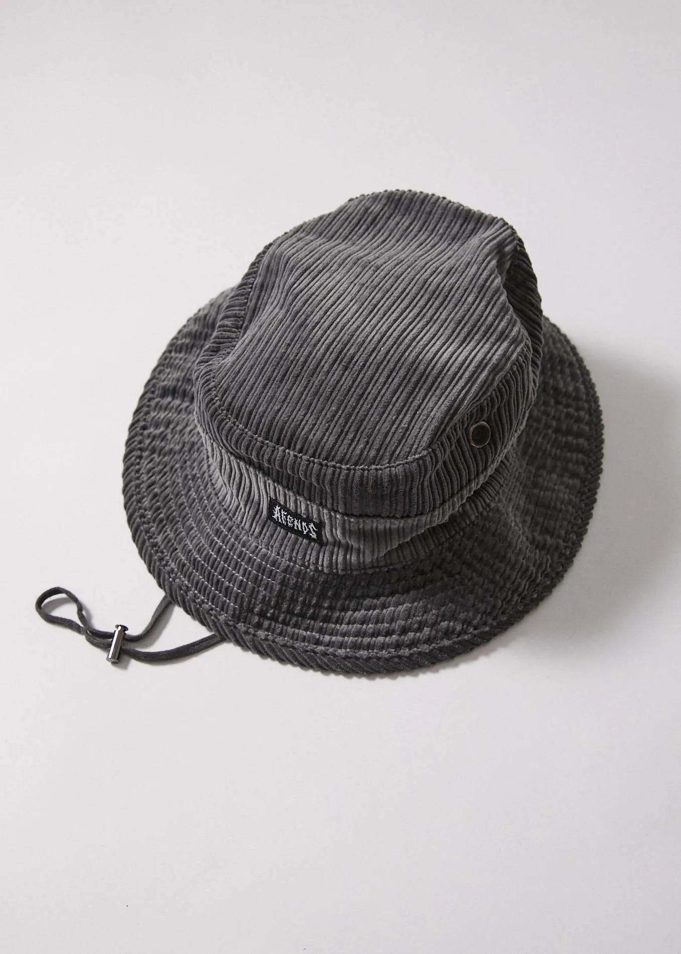 Afends Unisex Killer Wale - Corduroy Bucket Hat - Gunmetal