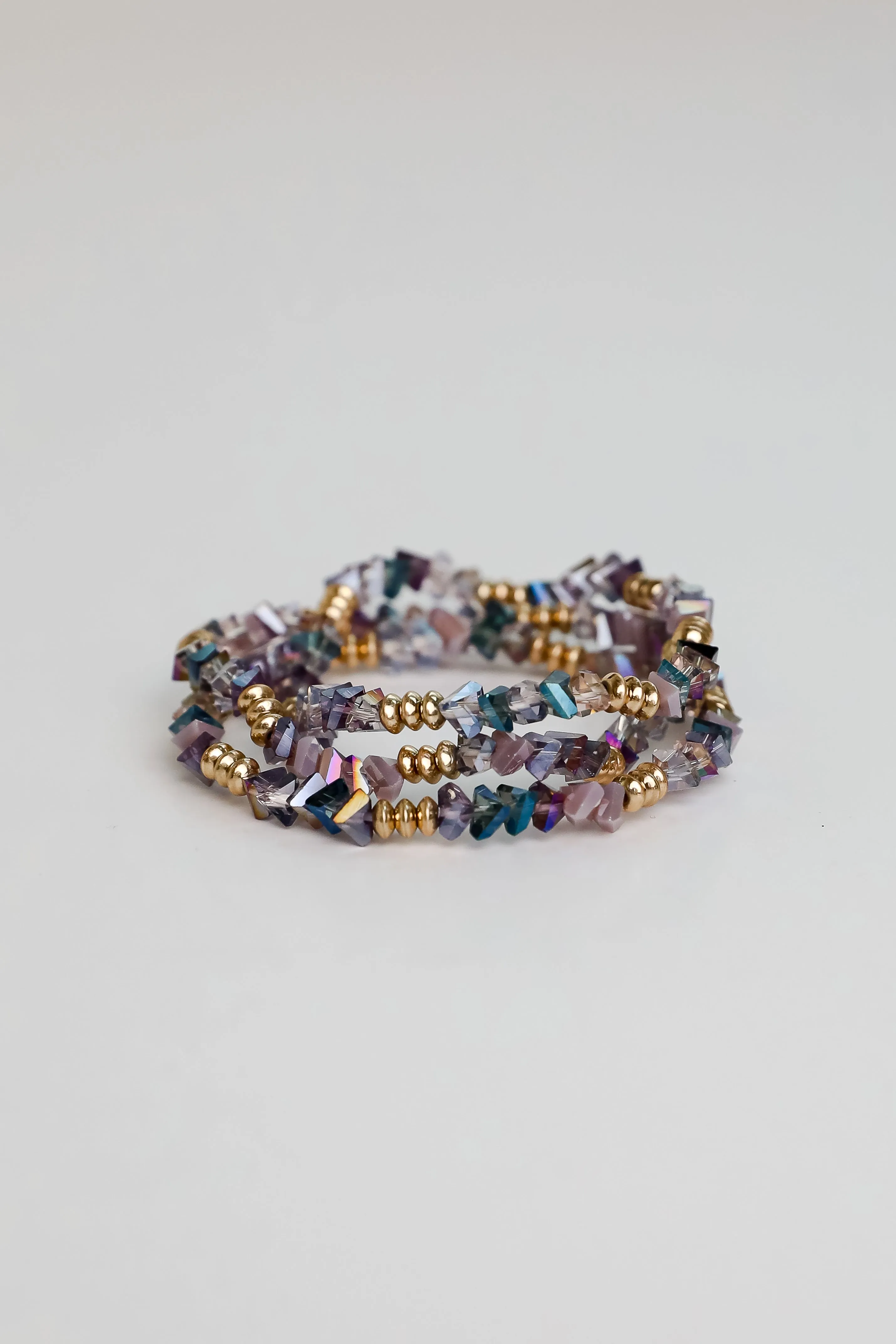 Allison Purple Beaded Bracelet Set