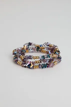 Allison Purple Beaded Bracelet Set