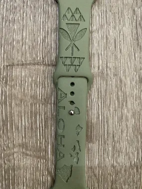 Aloha Hawaii Engraved iWatch Band