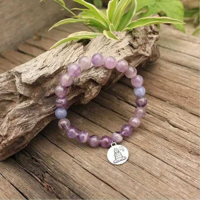 Amethyst Bracelet with Buddha Charm