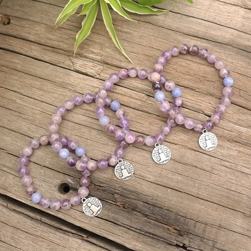 Amethyst Bracelet with Buddha Charm