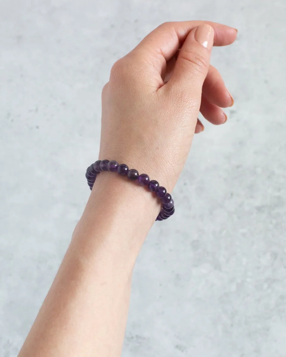 Amethyst Crystal Healing Bracelet – Round